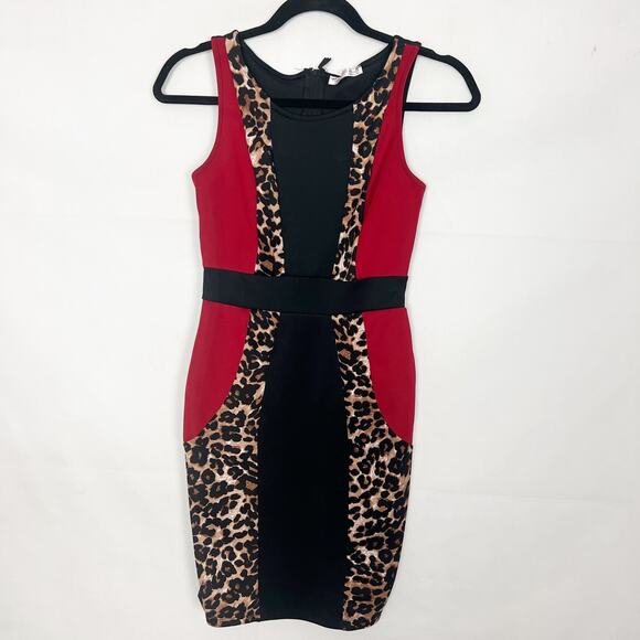 A'GACI A'GACI A'GACI Animal Print Color Block Bodycon Dress Size XS - Picture 1 of 5